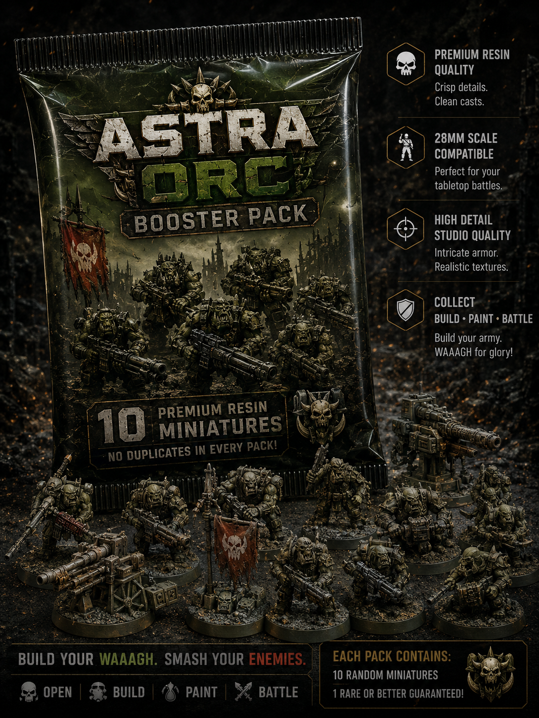 Astra Ork Booster Pack- Premium Resin Miniatures(Loot Crate D20 Roll)